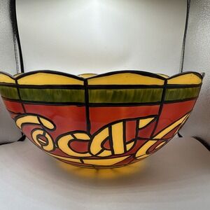 Vintage Coca-Cola Tiffany Style Plastic Stained Glass Standing Lamp Shade Coke